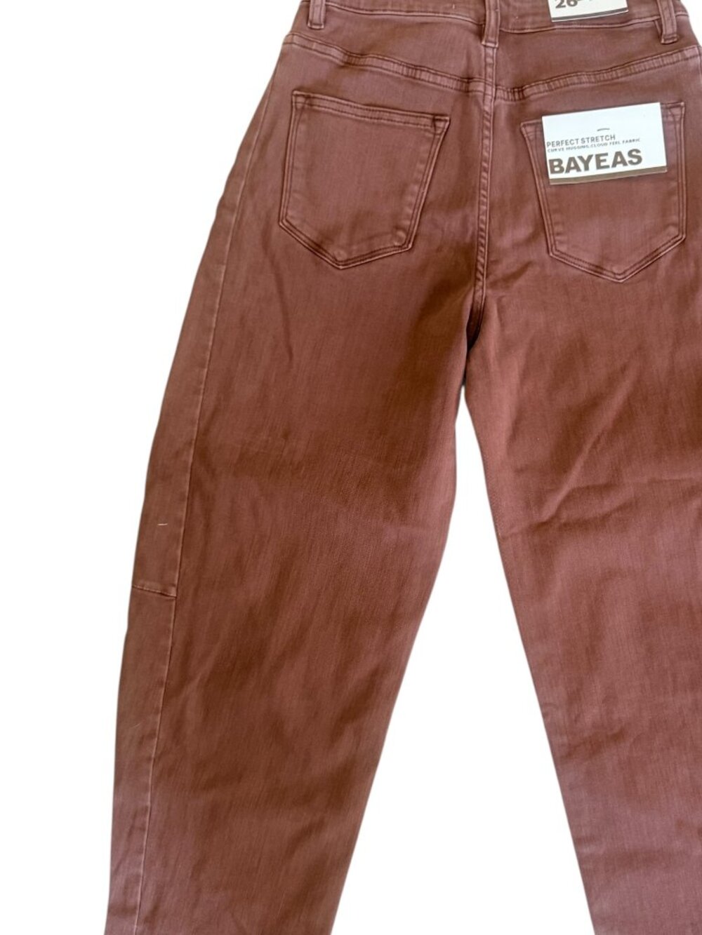 BAYEAS High Rise Barrel Rolled Jeans Espresso Sz. 26 NWT Retail $108 - Picture 3 of 14